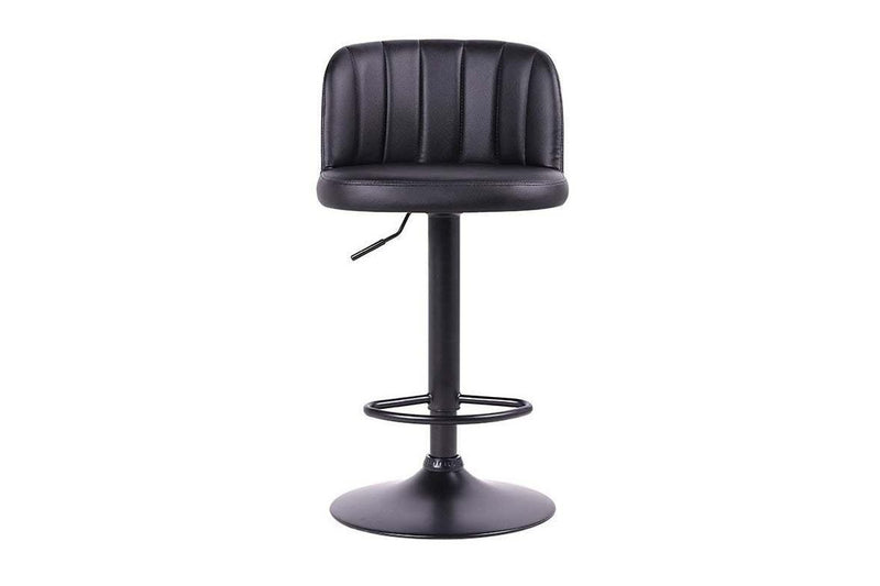 Adjustable Finest PU Curved Bar Stool (Pack of 2) - Black