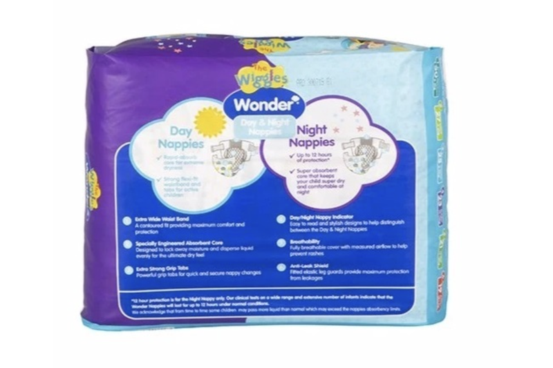 Wonder Pk25 the Wiggles Day & Night Nappies Diapers Crawler 6 - 11 Kg Size 3