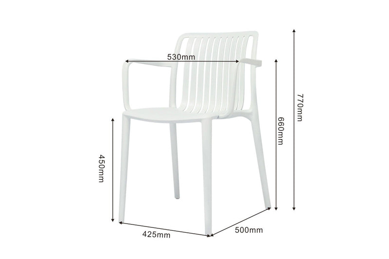 Fraser Country Set of 4 Contemporary Modern Dining Chair - White