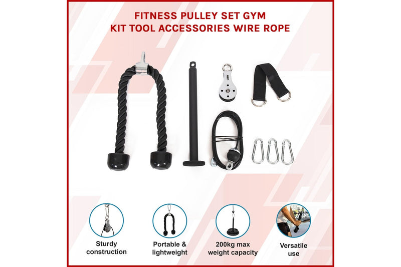 Fitness Pulley Set Gym Kit Tool Accessories Wire Rope