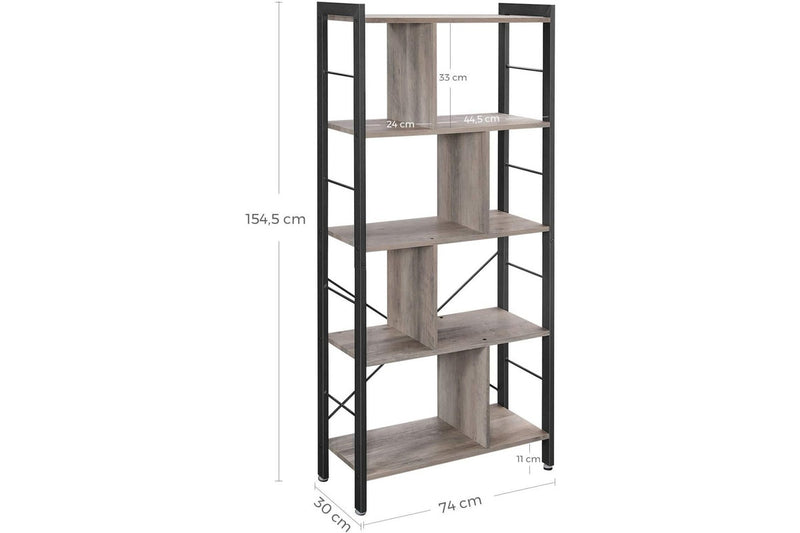 Vasagle : 4 Tiers Home Office Book Shelf - Greige and Black