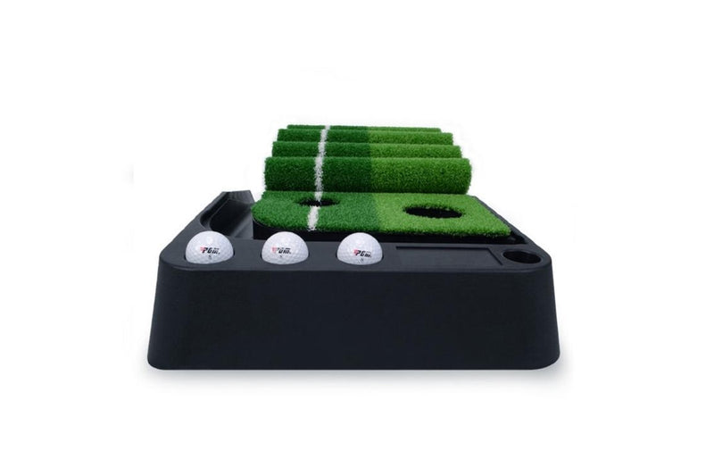 2.5M Golf Indoor Swing Grip Putting Trainer Practice Pace With Automatic Return Fairways & 3 Soft Balls & 3 Two-Colour Balls