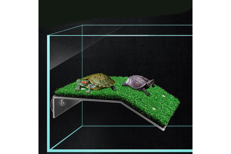 Turtle Basking Platform Simulation Grass Turtle Ramp for Fish Tank Aquarium