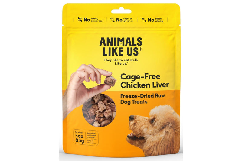 Animals Like Us: Cage-Free Chicken Liver Freeze-Dried Raw Dog Treats (85g)