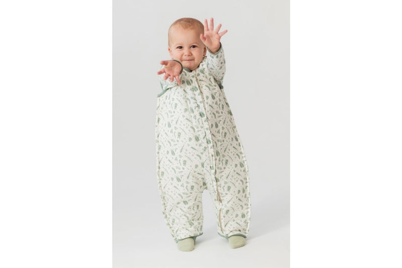 Woolbabe: Duvet Merino/Organic Cotton Sleeping Suit - Sage Bugs (2 Years)