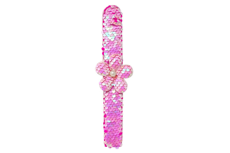 Pink Poppy: Flower Sequin Slap Bracelet (Assorted)