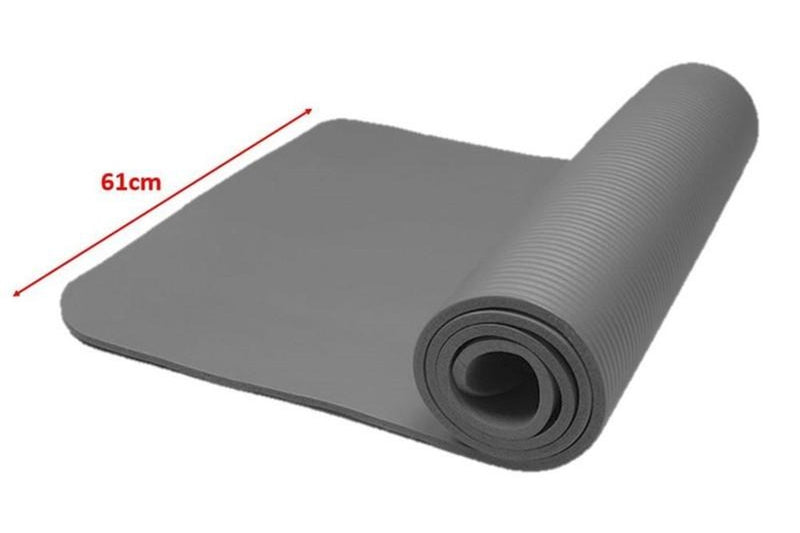 10mm GREY Yoga Mat Extra Thick Gym Mat Fitness Excise Rubber Mat