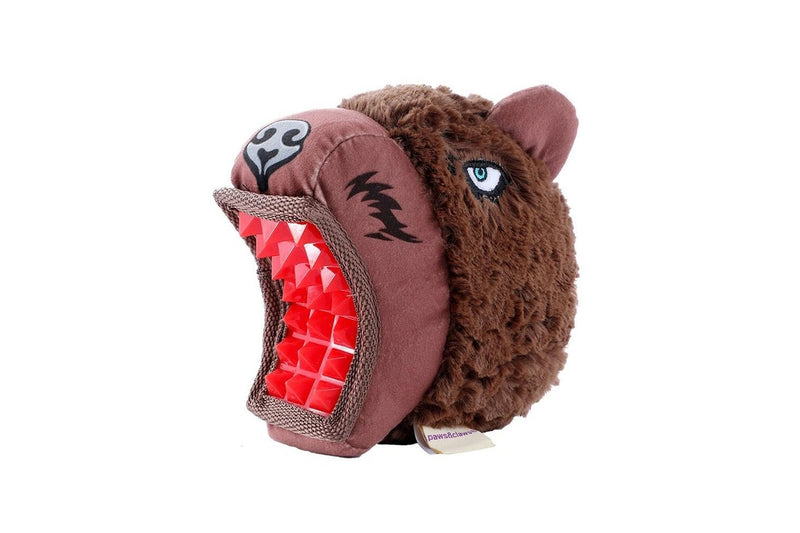 Paws & Claws 17cm Big Biter Grizzly Bear TPR Plush Pet Playing Toy w Squeaker