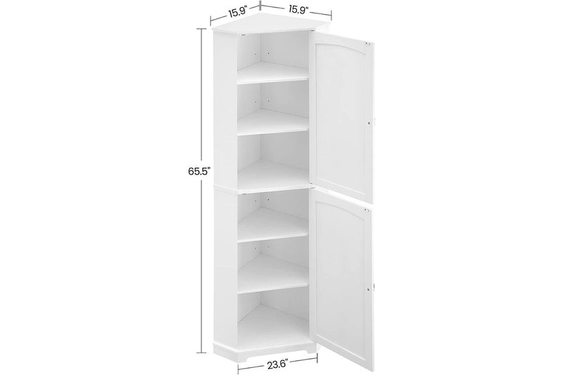 Vasagle Soglio Tall Corner Cabinet with 2 Doors and 4 Adjustable Shelves