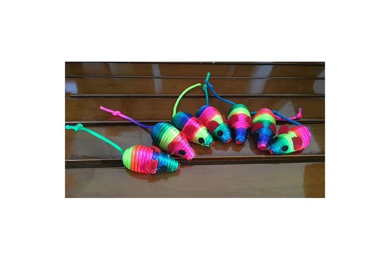 4 Piece Cat Toy Set Rustle Sound Colourful Rope Mini Mouse