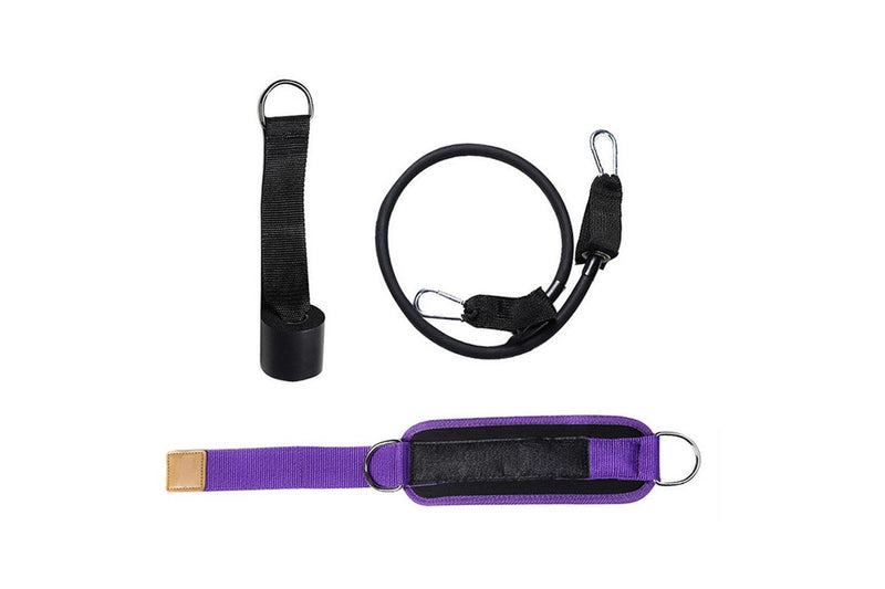 3Pcs Ankle Resistance Band Set Leg Training Resistance Band Fitness Training Equipment Purple