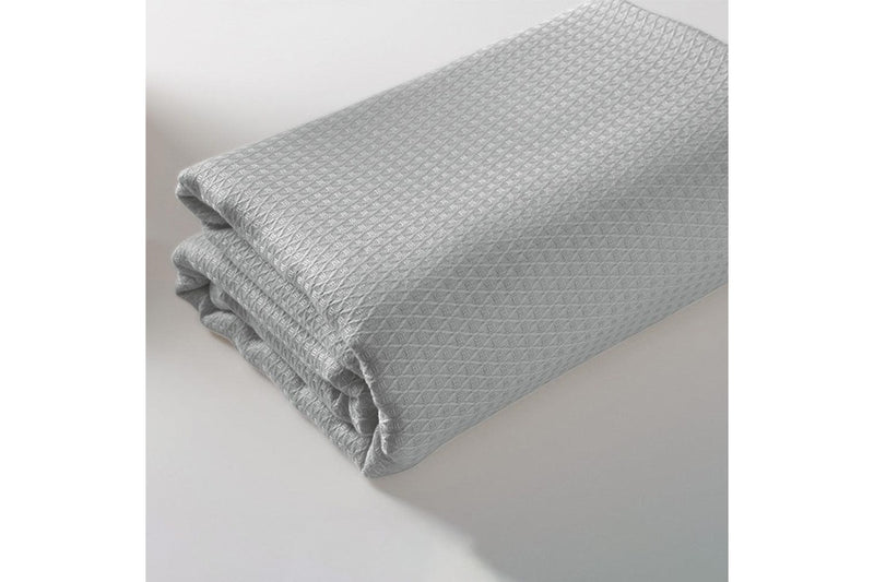 Breathable Summer Blanket Waffle Throw Blanket Air Conditioning Blanket Grey