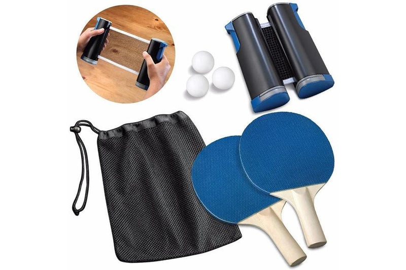 Home Ping Pong Set With Paddles Balls And Table Tennis Net - Red Black Set