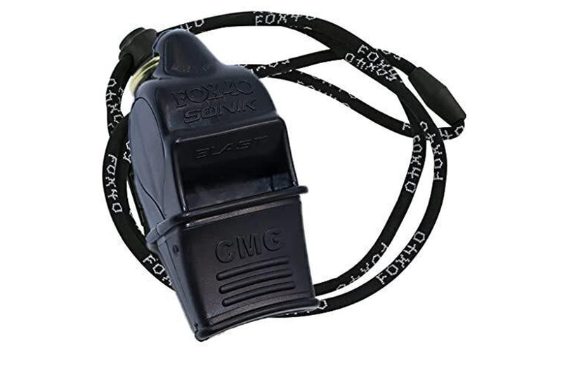 Fox 40 Sonik Blast CMG Pealess Whistle Outdoor Safety Referee Sports - Black