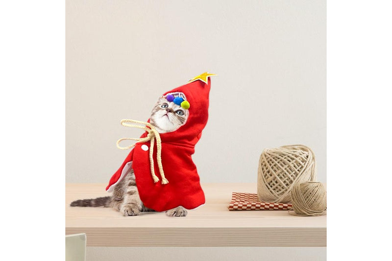 ZOOMIES Small Cat Christmas Costume - Red