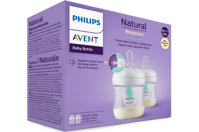 Avent: Natural Response Bottle with Airfree Vent - 125ml (2 Pack)