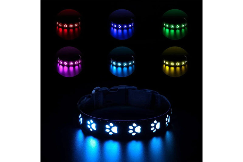 Luminous Dog Collar and Leash USB Rechargeable LED Pet Dog Collar for Night Security