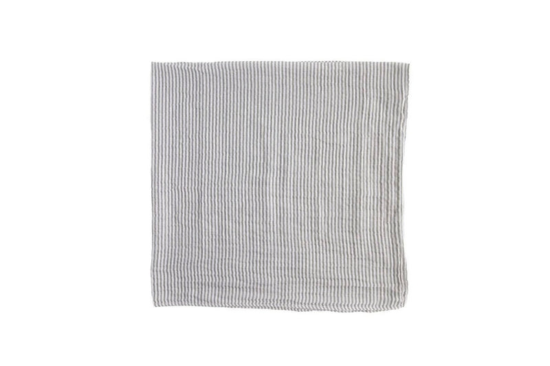 Little Unicorn: Single Cotton Muslin Swaddle - Grey Stripe