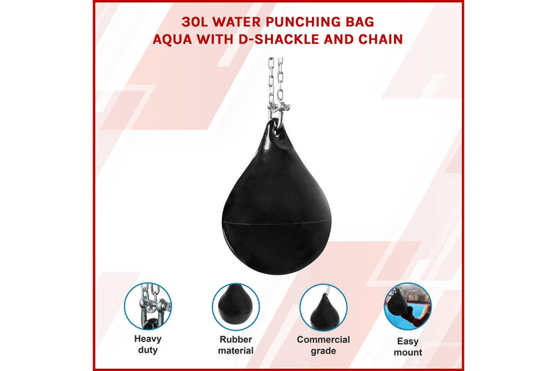 30L Water Punching Bag Aqua with D-Shackle and Chain