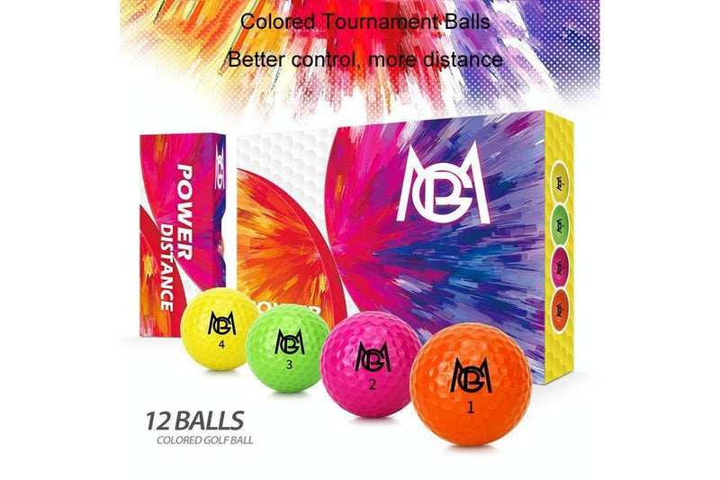 12Pcs /Box Golf Colored Competition Balls Double Layer Practice Balls