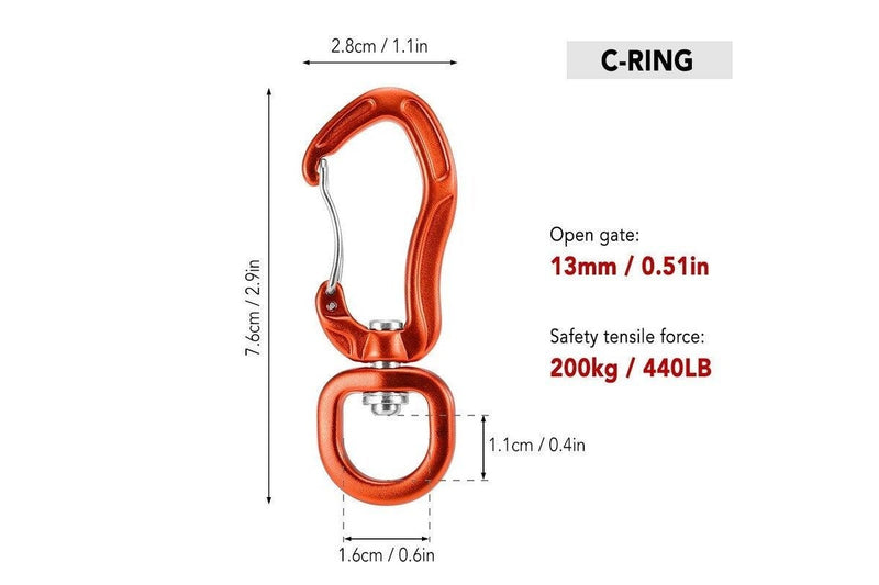 Swivel Carabiner Clip 360U00b0 Spinner Red - Standard