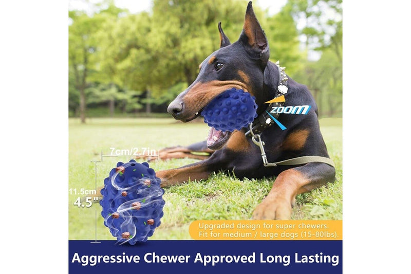 Bite-resistant Natural Rubber Squeaker Pet Chew Ball Toy For Medium Large Dog