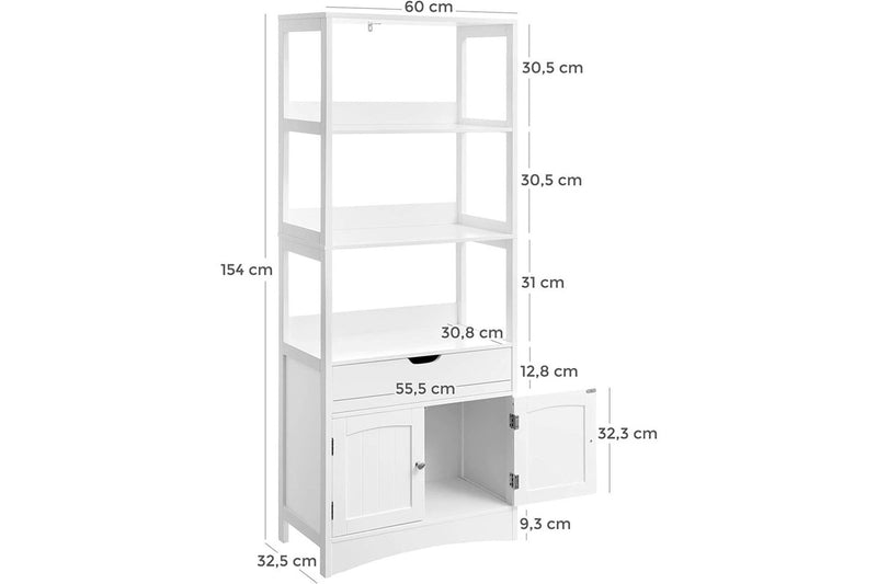 Vasagle Soglio Free Standing Storage Cabinet With 3 Open Shelves