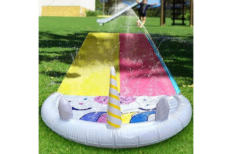 Extra Long Inflatable Slip Splash Slide with 2 Slidingboards Heavy Duty Water Slide for Kids