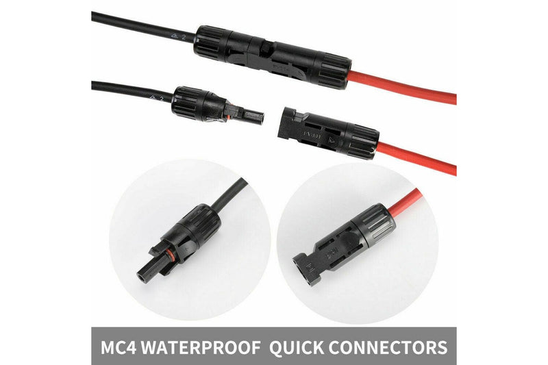 2x 5m Solar Panels Extension Cable MC4 Connector Black & Red PV Wires 4mm2