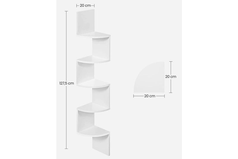 Vasagle Floating Corner Shelf - 5-Tier (White)