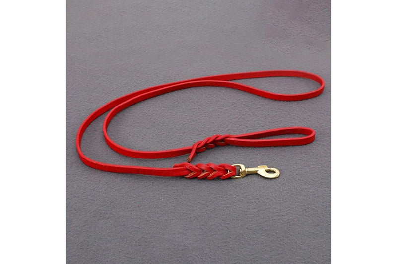 Copper Hook With Braided Real Leather Leash