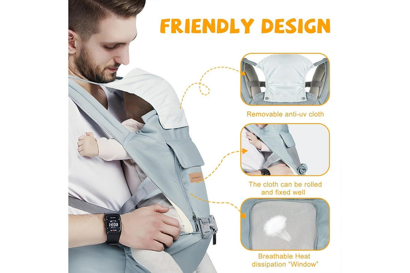 Baby Carrier 3-in-1 Wrap Hip Seat Sling 0-36 Months