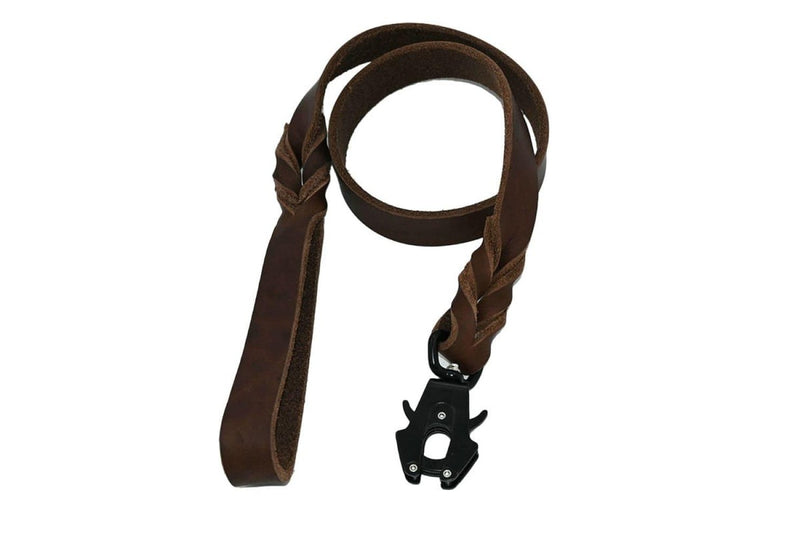 Genuine Leather Comfortable Dog Leash - Brown