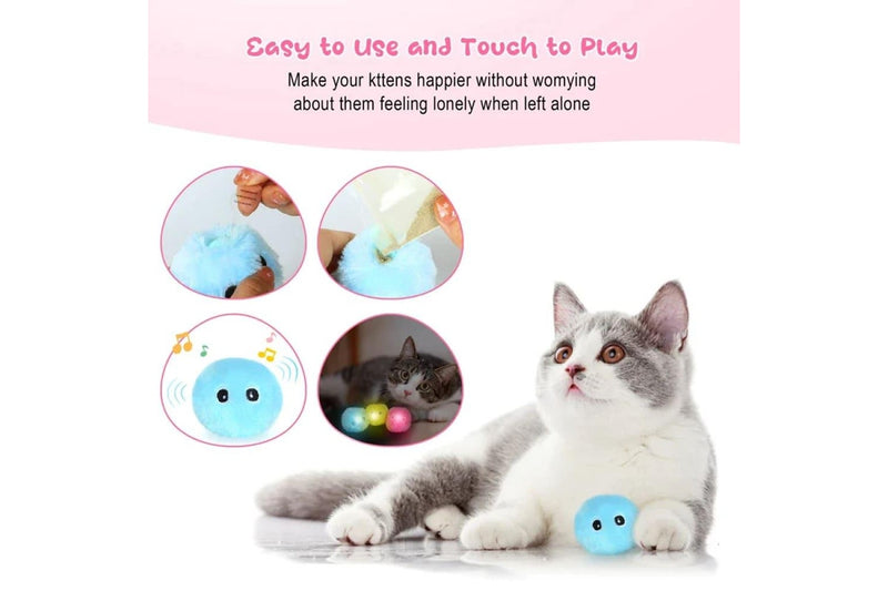 Fluffy Cat Ball Interactive Kitten Toy With Lifelike Sounds