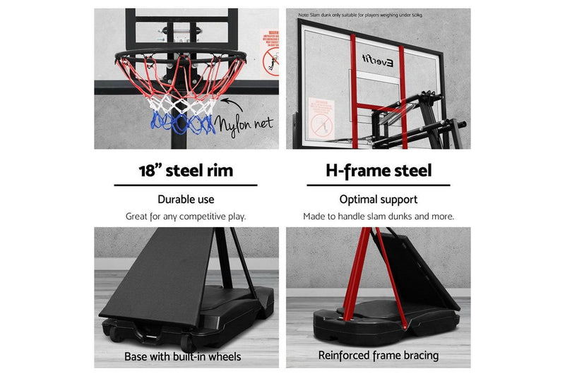 Everfit Pro Portable Basketball Stand System Ring Hoop Net Height Adjustable 3.05M