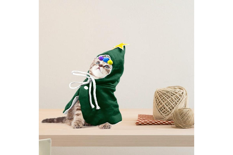 ZOOMIES Small Cat Christmas Costume - Green