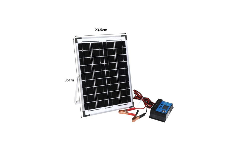 12v 10w Solar Panel Kit Mono Caravan Regulator Rv Camping Power Charging