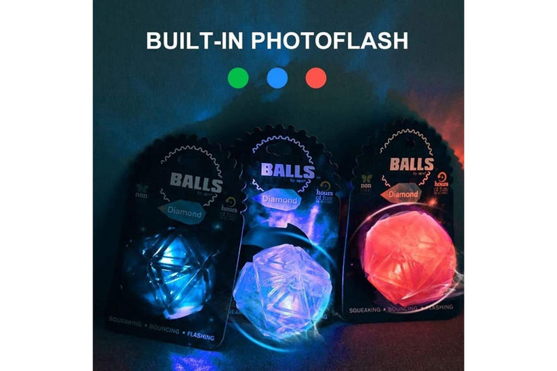 Durable Squeaker Dental Care Soft Flash Led Dog Bounce Ball