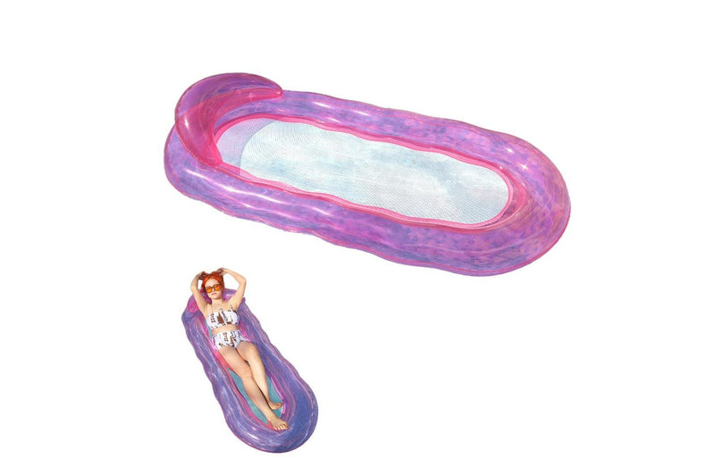 Inflatable Pool Mat Floating Pool Lounge Raft Water Bed Pink