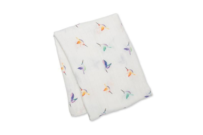 Lulujo: Muslin Bamboo Swaddle - Hummingbird