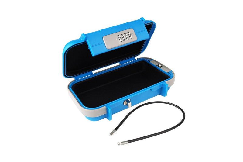 Portable Safe Box Combination Code Security Case LockBox with Removable Chain Blue