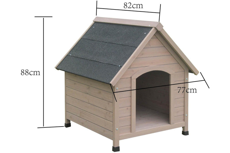 Solid Wood Outdoor Dog House Kennel - Medium