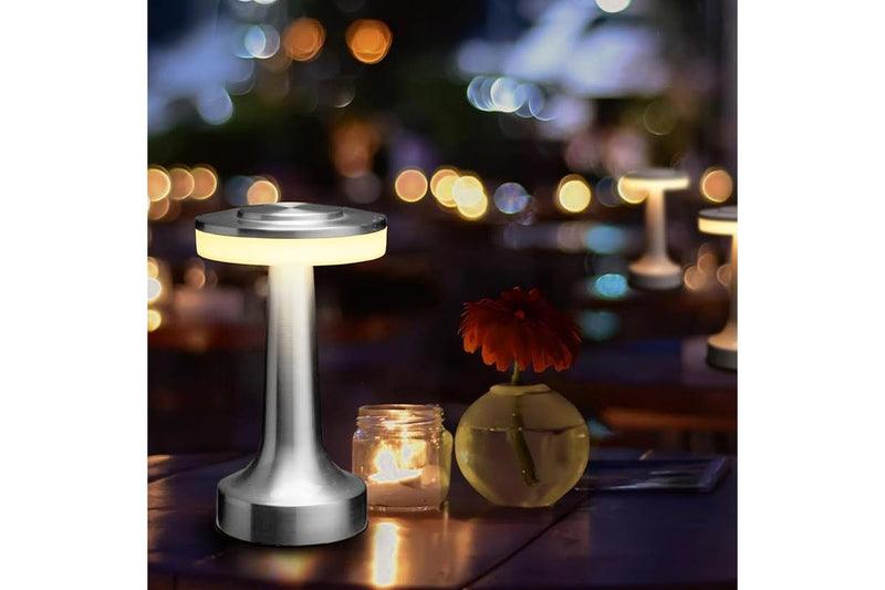 LUMIRO Portable LED Table Lamp with Touch Sensor - Silver