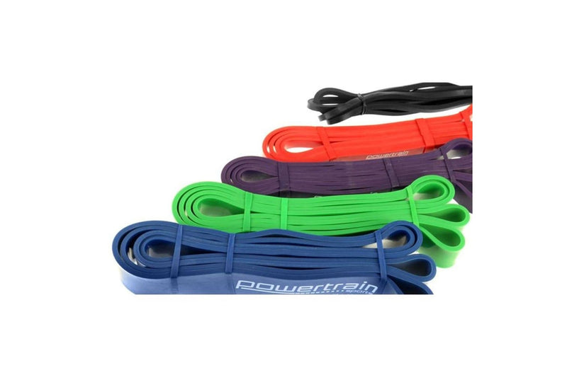 5x Powertrain Home Workout Resistance Bands Gym Exercise