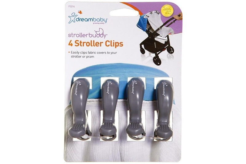 Dreambaby: Strollerbuddy Stroller Clips - Grey (4 Pack)