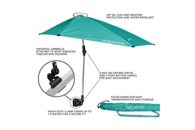 Sport Brella 100cm Versa-Brella Umbrella w Clamp Golf Beach Outdoors Blue