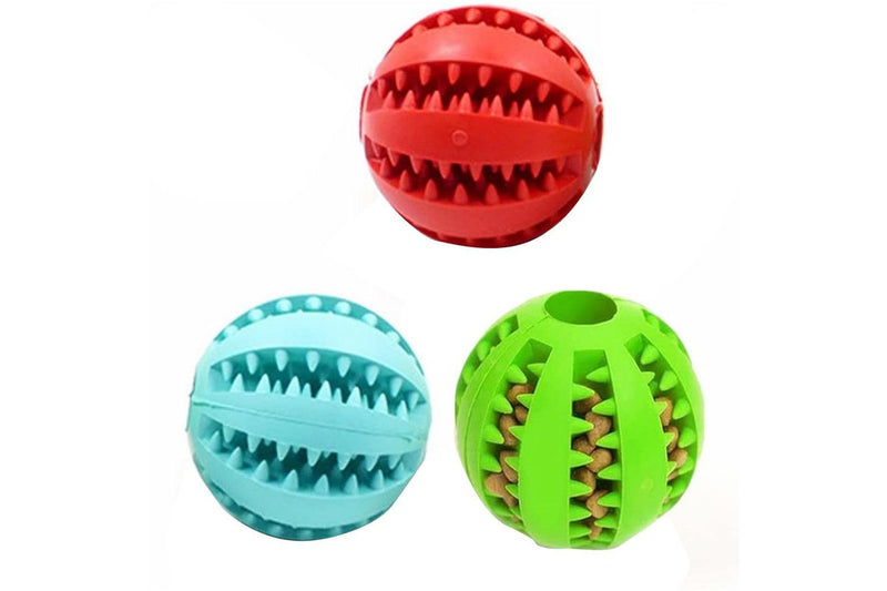 Pet Dog Chew Ball Toy Rubber Teeth Cleaning Bite Ball Puppy Treat Ball