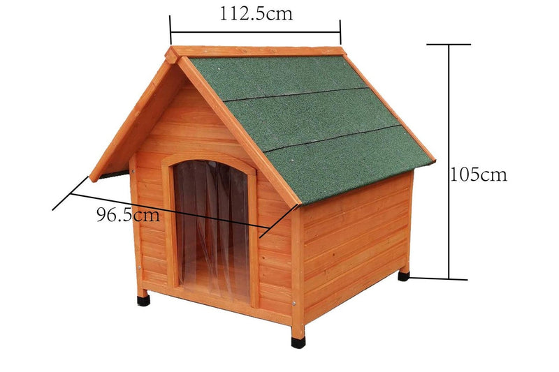 Solid Wood Outdoor Dog House With Asphalt Roof - Extra Large