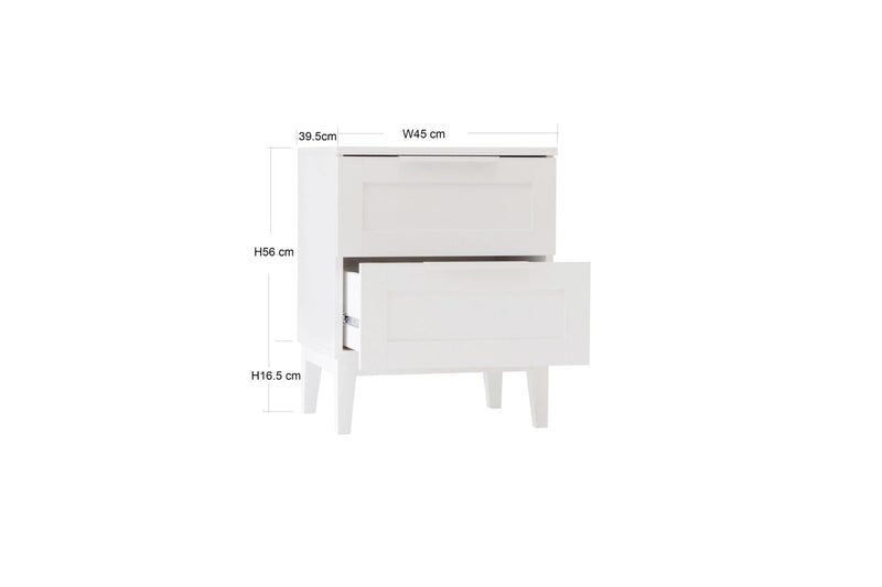 Fraser Country Aurora Bedside Table - White