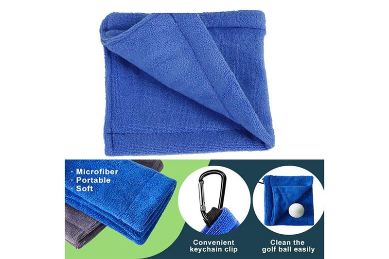 Wet And Dry Used Golf Cleaning Terry Towel With Hook Blue